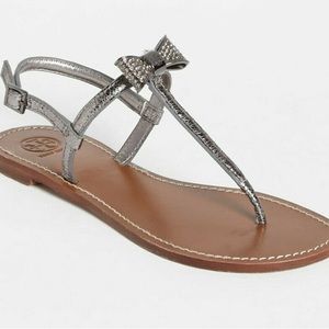 Tory Burch Bryn Pave Bow Flat Thong
